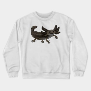 Amphibians - Axolotl - Black Melanoid Crewneck Sweatshirt